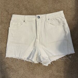 White denim shorts